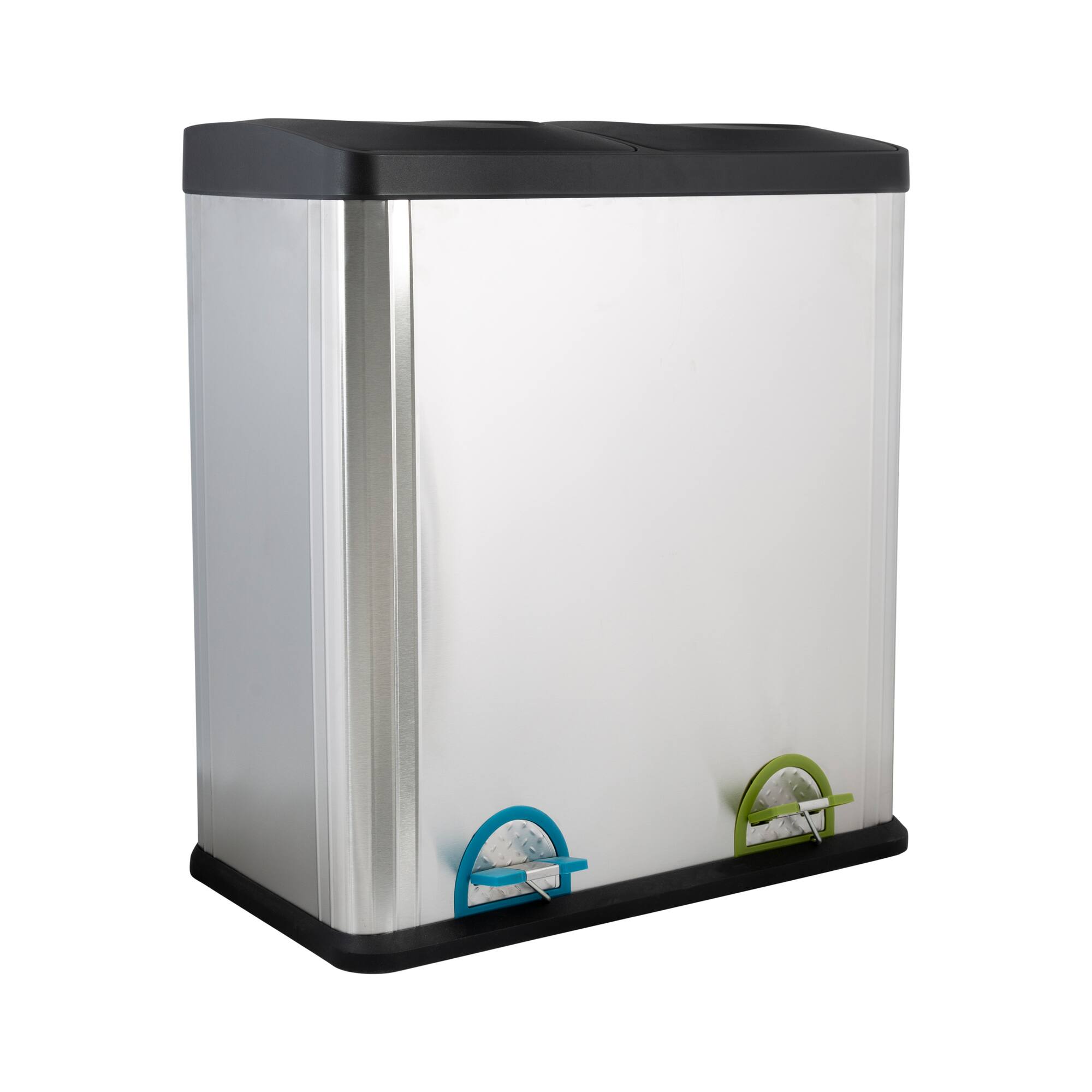 Organize It All Dual Compartment Stainless Recycle Bin